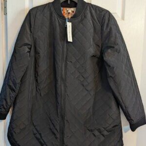 LOGO by Lori Goldstein Black Quilted Puffer Jacket